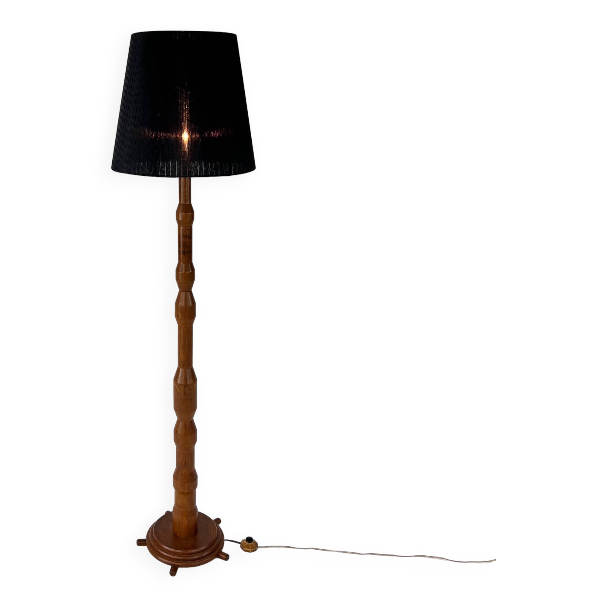 French Modernist Oak Floorlamp, 1960s