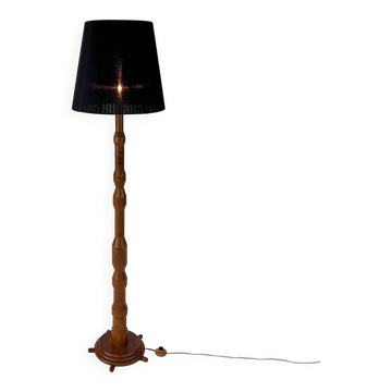 French Modernist Oak Floorlamp, 1960s