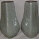 paire de grands vases porcelaine céladon vert craquelée  XIX ème - XX ème