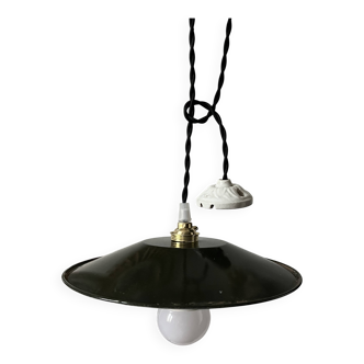Suspension vintage tôle émaillée