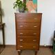 Vintage oak chest of drawers with oak veneer