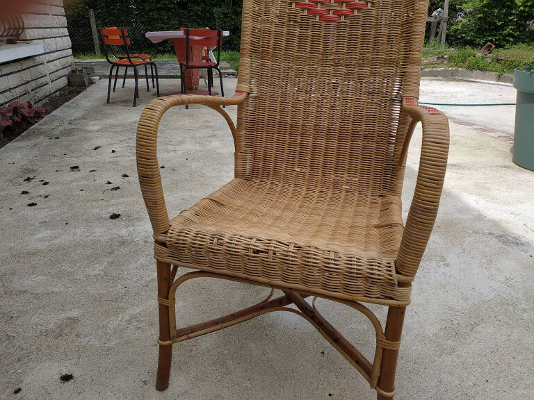 Vintage rattan armchair