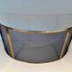 Curved Black Steel Mesh Fire Screen Design with Brass Frame
