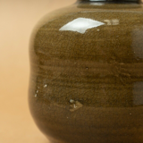 vase émail vert craquelé signé kiseto vintage 1970