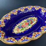 Oblong hollow dish in Longwy earthenware MP Chevallier Renaissance
