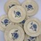 8 assiettes à dessert vintage faïence terre de fer Digoin, années 1940