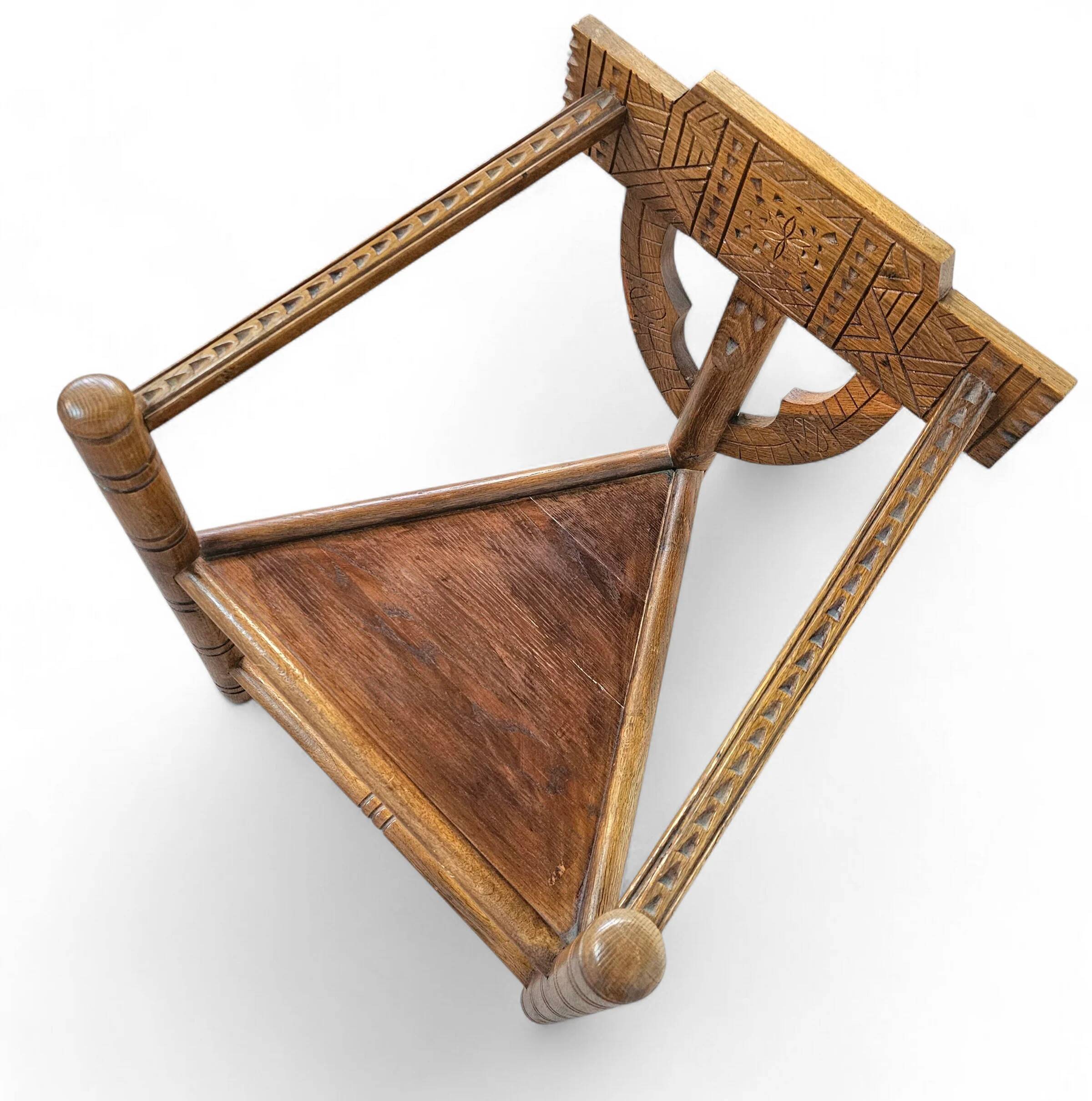 Carved Swedish monk chairs, style attributed to Bernhard Hoettger, made in Sweden, 1940s