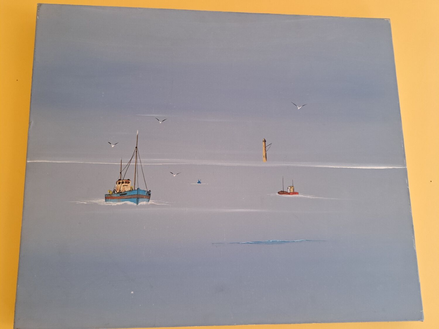 Sea boats painting
