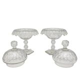 Paire de bonbonnières, cristal val de saint lambert
