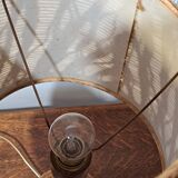 Turned wood base lamp