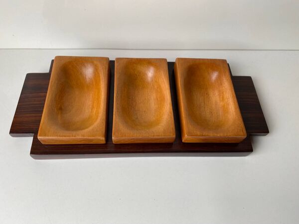 Plateau bois massif apéro /cocktail signé Max Meder