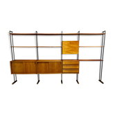 Étagère modulable teck et métal scandinave 1950