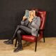 Fauteuil design italien en similicuir rouge des années 70
