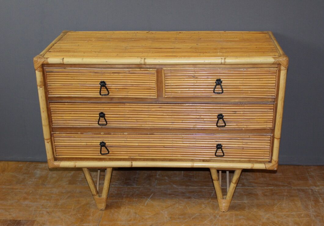 Bamboo design chest of drawers circa 1950