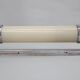 1930s Bauhaus tubular wall light, chrome & creamy glass, Czechoslovakia