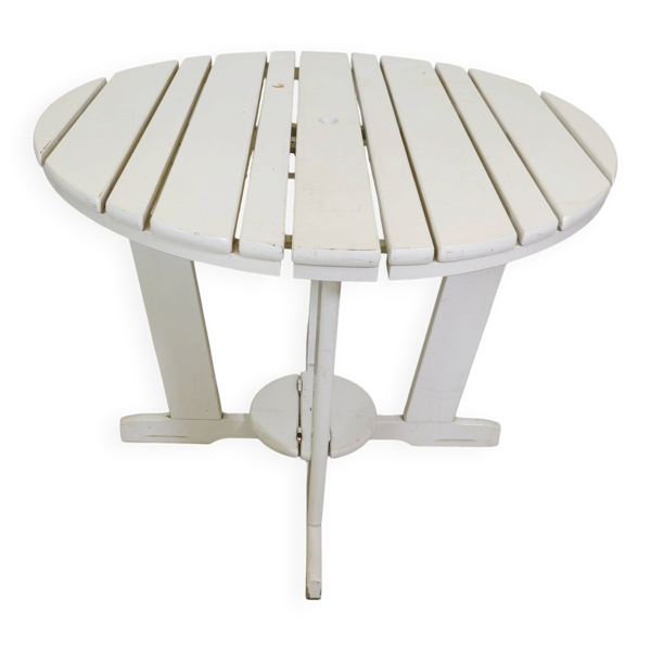 Table de jardin pliante vintage en bois par Triconfort Modèle Riviera, années 1970