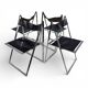 Lübke 4-piece set of folding dining chairs by Fantoni&Geraci, 1969
