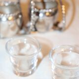 Silver-plated metal salt and pepper shakers