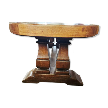 Large antique monastery table in solid oak – exceptional tabletop