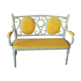 Lacquered curved wooden bench