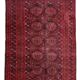 Vintage Uzbek Handmade Bukhara Rug, 4.5' x 5.10' (137cm x 181cm), 1960s
