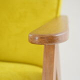 Kompas armchair yellow ribbed velvet