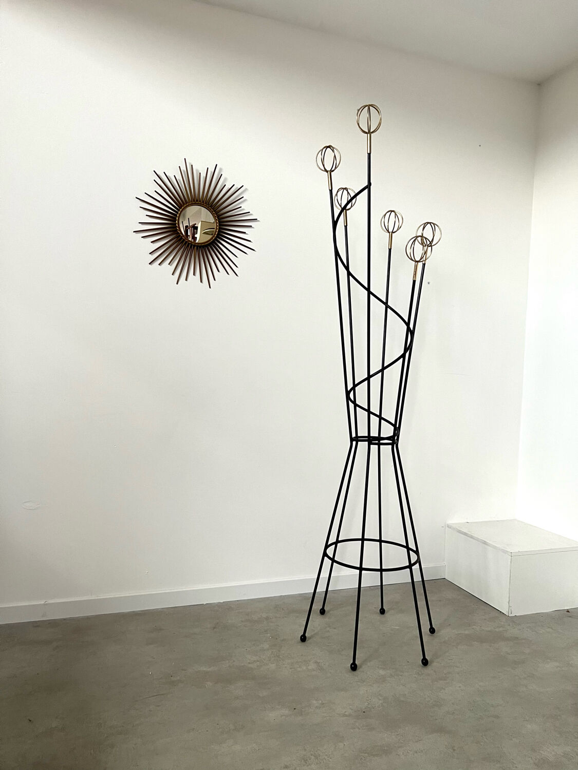 Old metal coat rack design 60s vintage