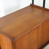 Vintage modular bookcase in wood and metal, Italy, 1960