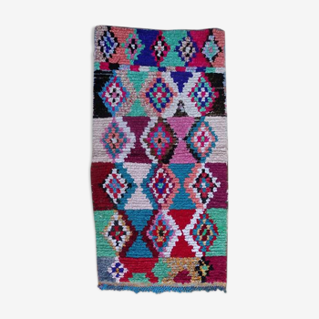 Authentic Moroccan Berber carpet kilim boucherouite 220X115 cm T46176