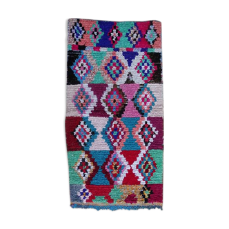 Authentic Moroccan Berber carpet kilim boucherouite 220X115 cm T46176