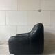 Italian black leather lounge chair