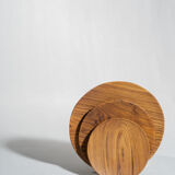 Set of 4 flat monoxyl teak trays