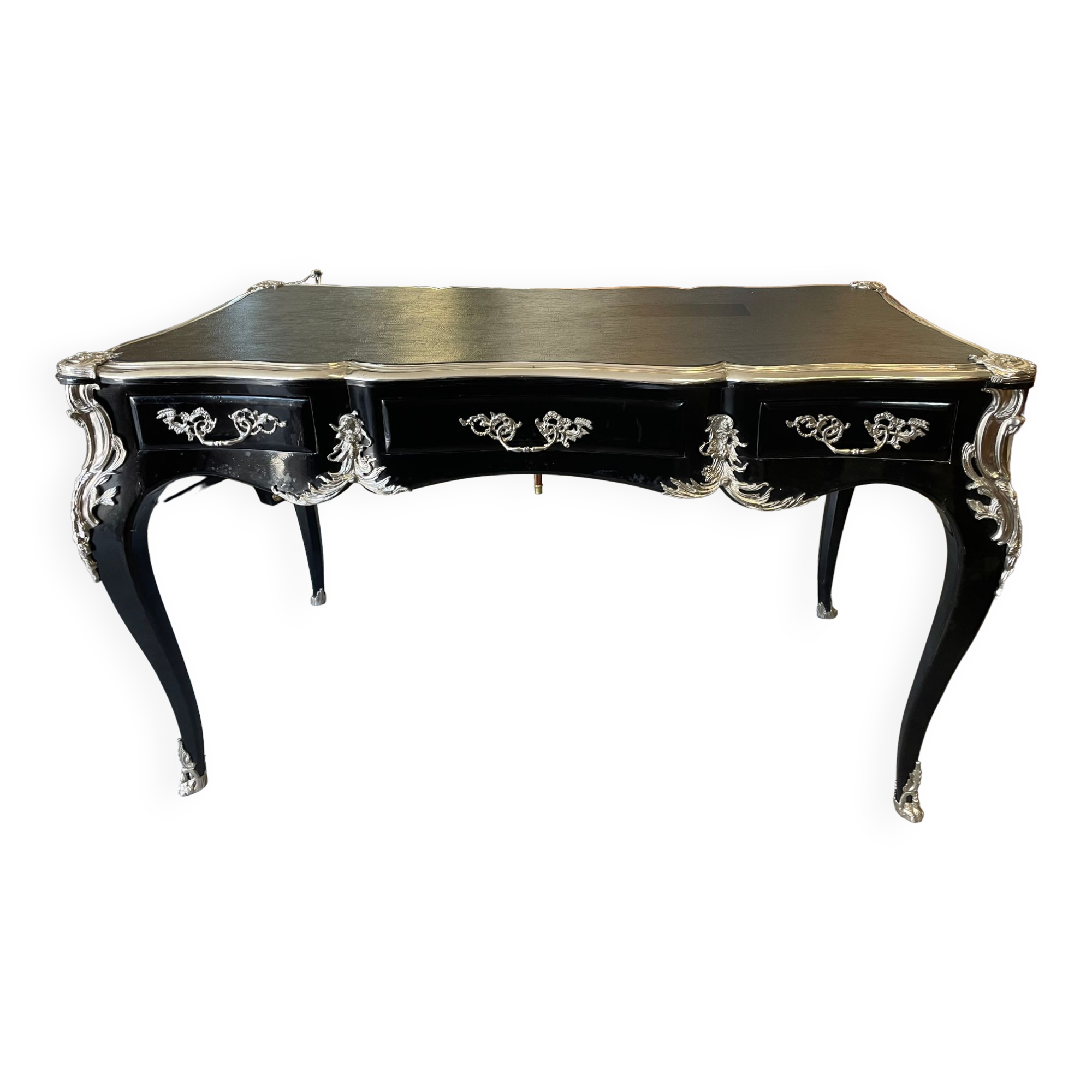 Black and silver Louis XV style desk