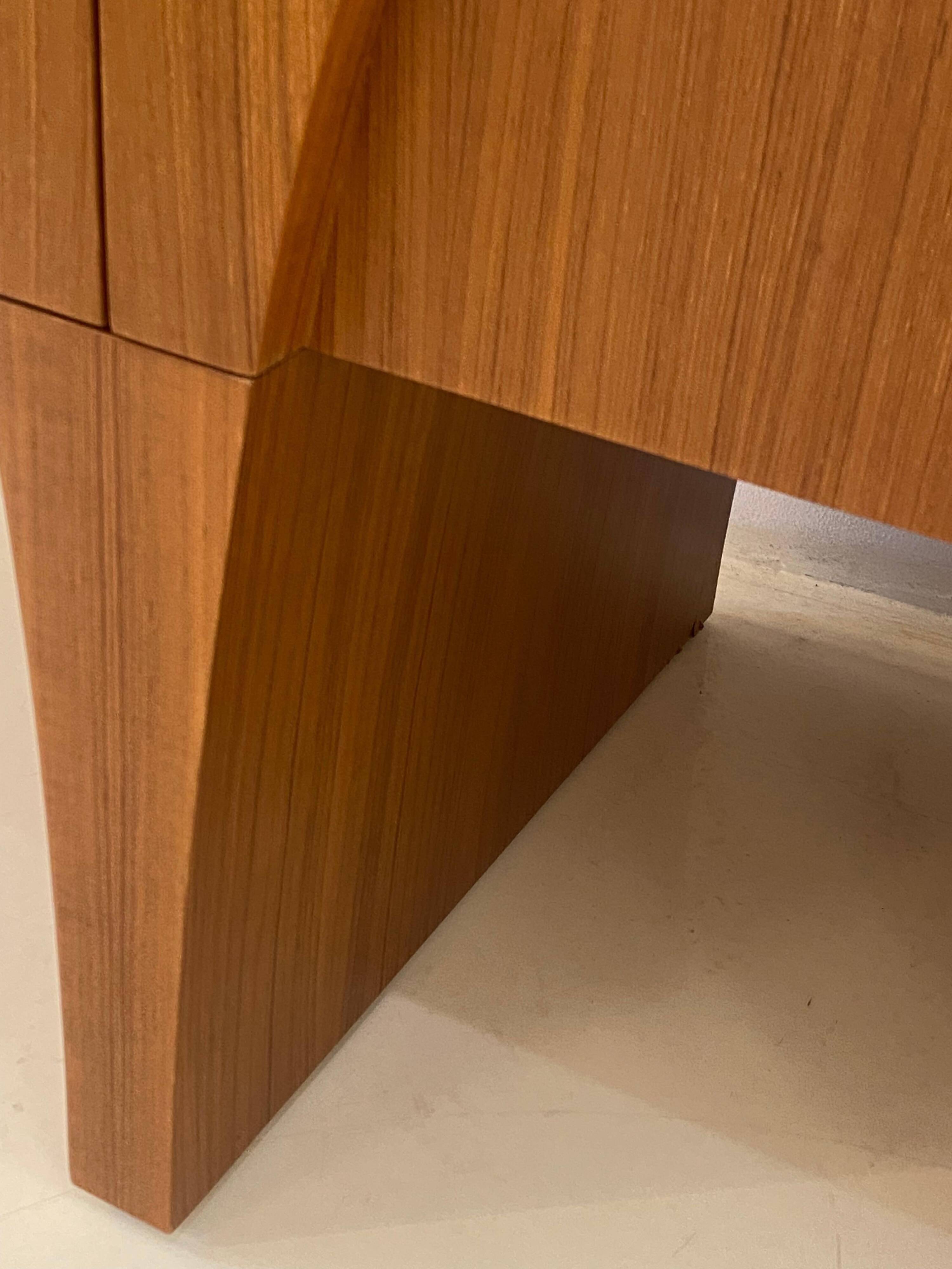 Contemporary Modern Teak and Lemongrass Wood Italian Sideboard