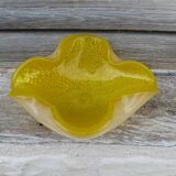 Vintage 1950/1960 Cendrier jaune en pate de verre Murano