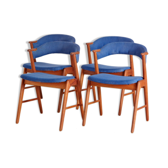 4 chaises à manger en teck restaurées