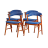 4 chaises à manger en teck restaurées