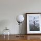 Table lamp in white opaline glass and chrome metal base vintage bedside side LAMP-7145