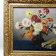 Oil painting on canvas, still life with chrysanthemums, signed L.Porte 1888.