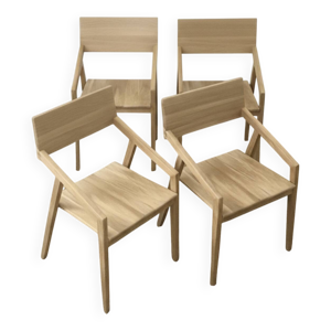 Lot de 4 chaises design - massif