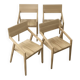 Set of 4 designer chairs in solid oak
