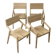 Set of 4 designer chairs in solid oak