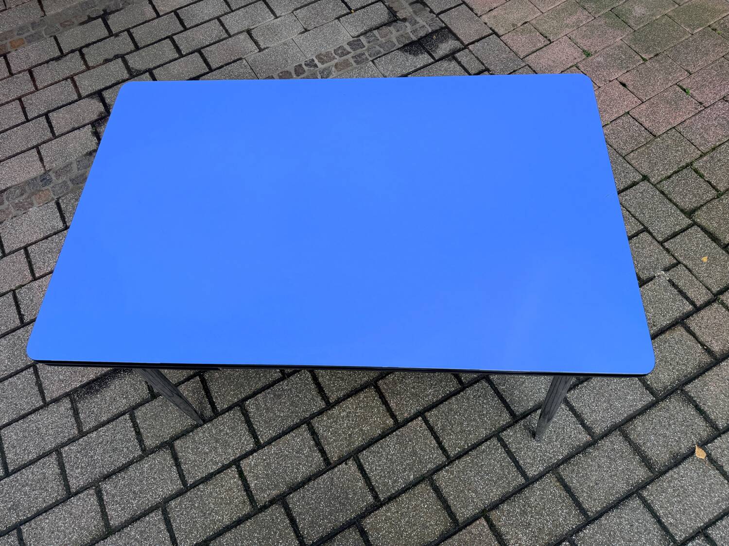 Blue formica table