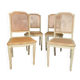 Set of four grey lacquered wooden chairs in the Louis XVI style, late 19th century.