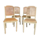 Set of four grey lacquered wooden chairs in the Louis XVI style, late 19th century.