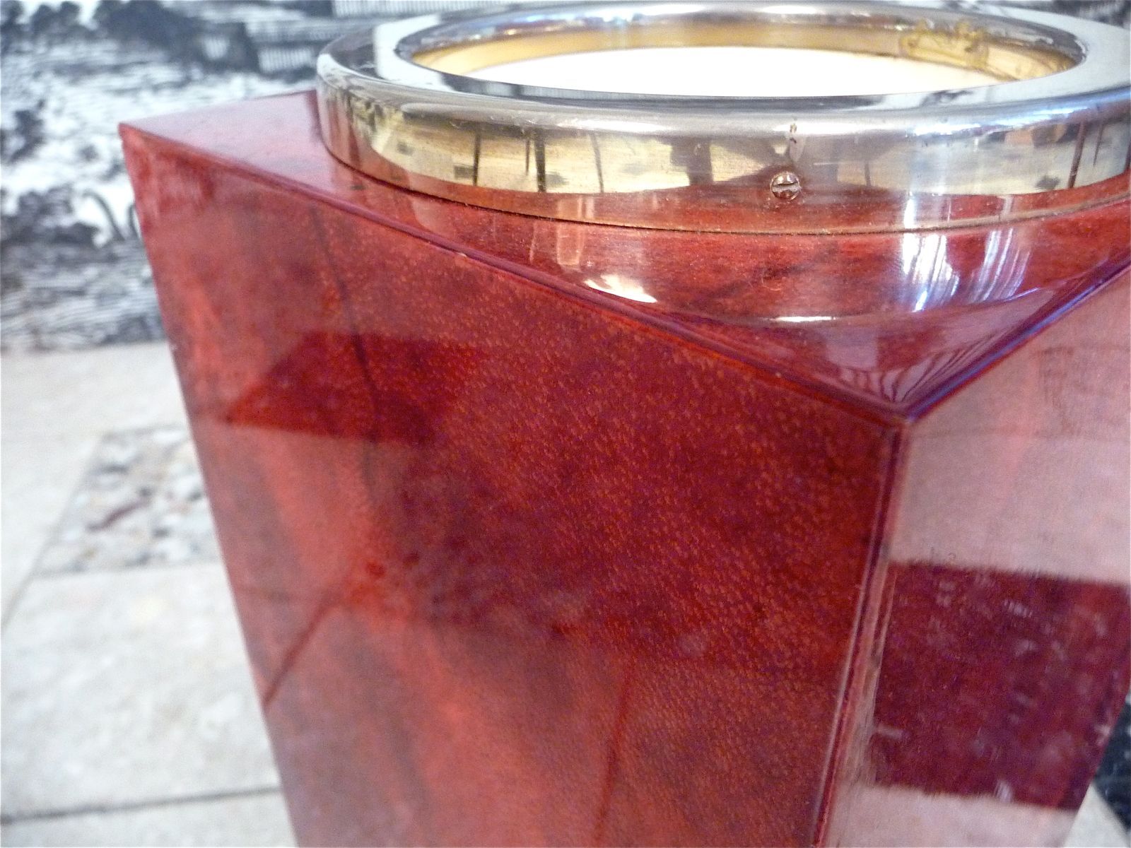 Ice Bucket or bottle cooler with brass details by Aldo Tura, Italy 1960s