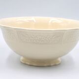 Salad bowl in off-white earthenware ivory Lunéville decoration in relief France