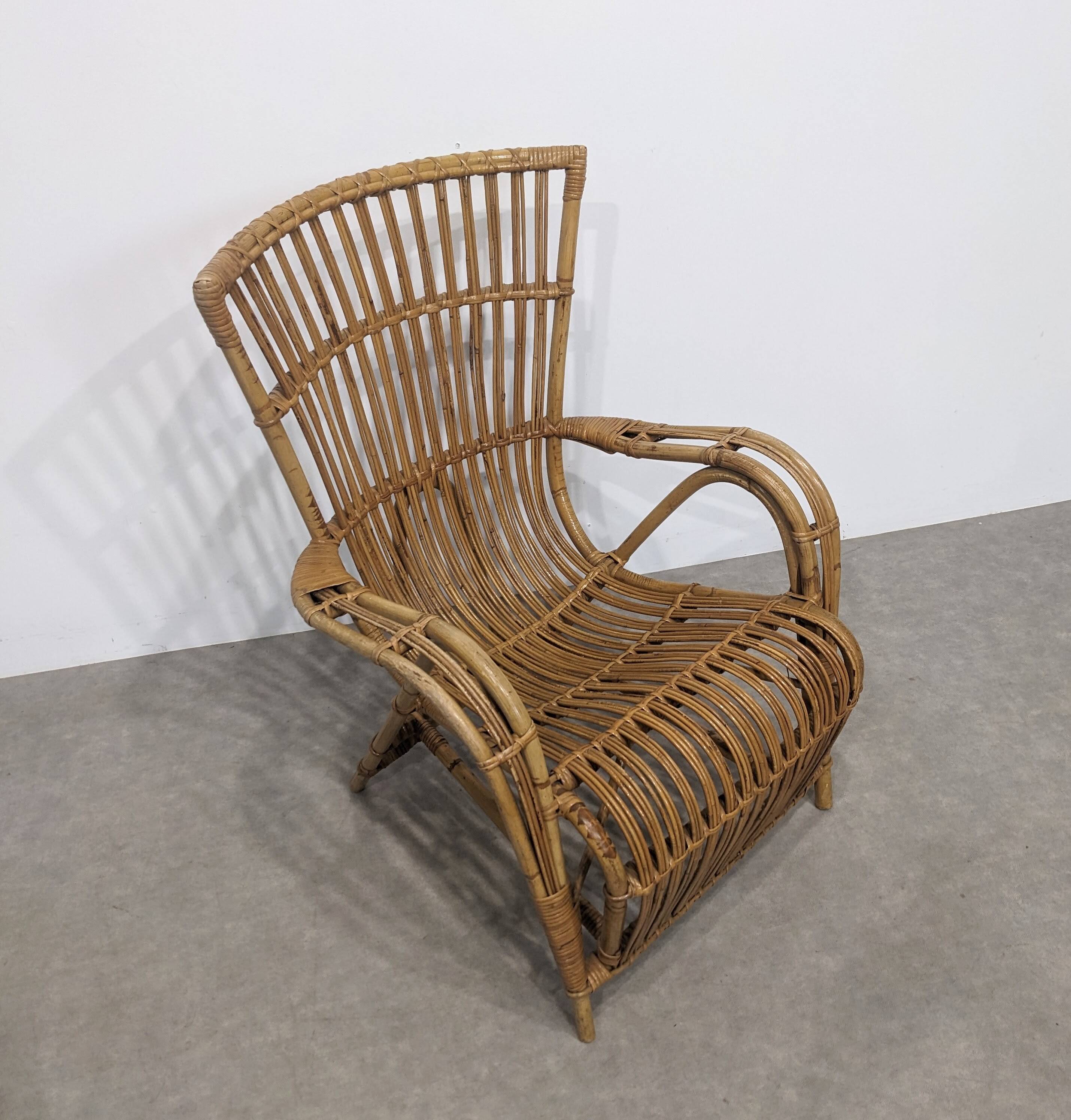 1970s rattan armchair