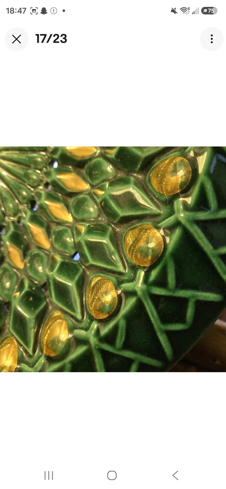 Magnificent and Huge Fruit Basket with Gold Highlights from the 50s-70s