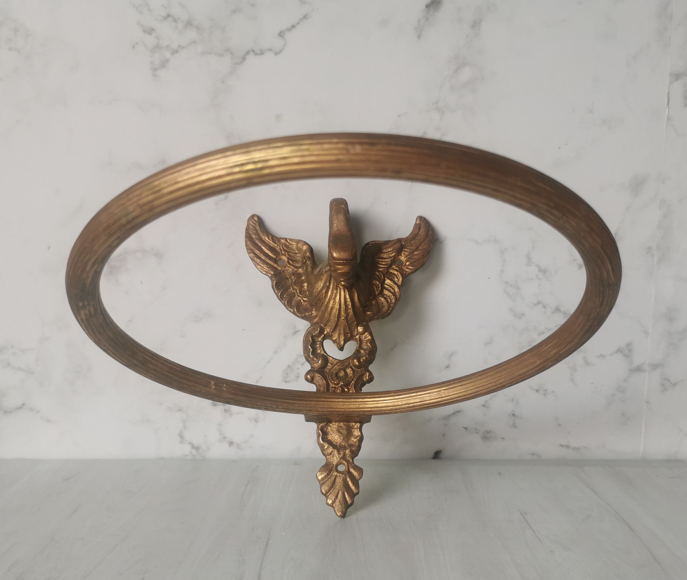 Brass swan head towel rack
